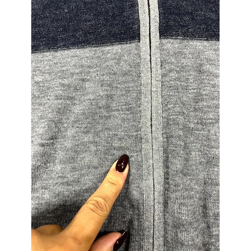 Banana Republic Hoodie Sweater Men Medium Gray Tight Knit Colorblock Full Zipper